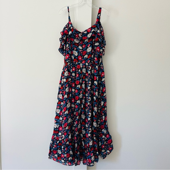 Kate Spade Navy 100% Silk Daisy Floral Midi Dress - Picture 11 of 12